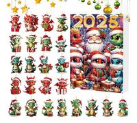 Ahuuen Dinosaur Advent - 24 Days of Christmas Dinosaur Countdown Toys,2D Flat Acrylic Ornaments for Adults Kids Daily Family Activity Classroom School Holiday Home Party