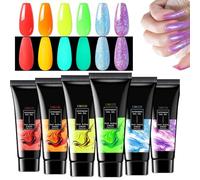 Ahuuen Glow In The Dark Gel Nail Polish | UV Lamp Women's Luminous Fingernail Top Coat Gel - Portable Glow In The Dark Nail Polish, Compact Manicure Supplies for Outdoor