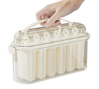 Ahuuen Ice Lolly Mold | Homemade Pop Maker Molds with 6-Cavity,Easy Demoulding Ice Lolly Making Aid forJuice Jelly Pudding Jam Fruit