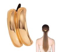 Ahuuen Metal Hair Tie,Double Arch Ponytail Hair Tie - Fashion Ellipse Elastic Hair Cuff, Retro Temperament Headband for Women Girls
