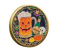 Ahuuen Pirate Coin - Ghost Collectible Commemorative Halloween Coin | Decorative Art Display for Enthusiasts Fans Men Women Birthdays Holidays Party Table Study Rooms Bedroom Carnival