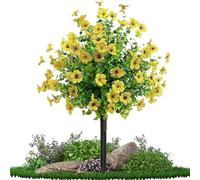 Ahuuen Purple Artificial Flowers for Outdoors, Outdoor Topiary, UV-Resistant Plants with Stake for Colorful Violet Decor, Balcony Porch Yard Front Yard