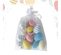 Ahuuen Small Easter Egg Decor,12X Toy Easter Eggs Colorful Decorations - Seasonal Decors Spring Holiday Scene Props Tree Basket Eggs for Garden, Living Room