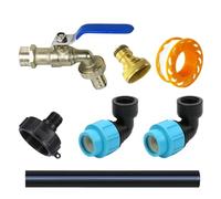 Ahuuen Tote Hose Adapter | 3/4 Inch Brass Tank Hose Connector,Faucet Valve Connector Drain for Irrigation Outdoor Camping Garden Yard Container