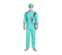 Ahuuen Womens Bloody Nurse Costume - Nurse Halloween Costume,Fancy Dress Outfit Cosplay Supplies for Boys Girls Youth Men Teens Women Street Performances