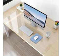 AHWEKR Clear Desk Mat Pad,17in x 54in Large Transparent Computer Desk Mat Plastic Desktop Protector, PVC Writing Pad with Round Edge, Waterproof Wipeable Non-Slip Table Protector for Home Office