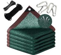 AHWEKR Privacy Fence - 3.5' x 8' Heavy Duty Privacy Screen with Bindings & Grommets, Commercial & Residential Fence Privacy Screen for Garden Yard Windscreen Wall Backyard. Dark Green