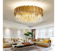 AHXIAOZN Modern Chandelier Crystal Light, Crystal Ceiling Light Gold, 8xE14 Lights for Dining Room, Kitchen, Living Room, Bedroom, Hallway, Cafe, Bar