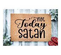 AHXYEVS Doormat Not Today Satan Funny Christian Doormat Go Away Welcome Mat Funny Door Mat Funny Gift Home Doormat Housewarming 18x30 in