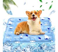 AHYDFSR Cooling Mat for Dogs and Cats, Water-Filled Cooling Mat, Dog Cooling Mat Use Self-Cooling with Non-Toxic Gel, Light Blue Polar Bear, 50 x 60 cm, L