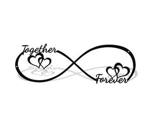 AHYS Metal Love Wall Decor Rustic Together & Forever Love Sign for Family Room Decor