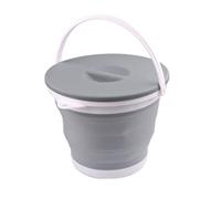 Ahyuan Collapsible Water Bucket with Locking Lid Multifunction Foldable Round Tub Water Pot Portable Water Pail Space Saving Water Container for RV, Camping, Marine, Outdoor Activities and Home (Gray)