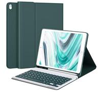 AHYWTAN Keyboard Case for iPad 9/8/7th Gen 10.2’’,Case with Keyboard ipad 10.2 inch,Keyboard for iPad 9th Gen,Bluetooth Keyboard for iPad 10.2,iPad Keyboard Case 9th Gen with Pencil Holder (Green-B)