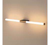 Ahzhlb Bedside Long Tube Wall Sconce Gold Finish Mirror Front Light LED Lighting Fixture Modern Minimalist Linear Wall Sconce Lights for Living Room, Bedroom, Bathroom, Hallway (3000K)