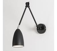 Ahzhlb Bedside Wall Lamp Adjustable Swing Arm Double Long Arm Single Head Metal Wall Light Telescopic Study Reading Wall Sconces E27 Wall Lighting [Energy Class