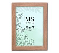 AI 9x7 Inch Oak Picture Frames (22.9x17.8 cm) Poster Frame - Clear Acrylic Display Poster MDF Wooden Portrait/Panoramic - Flat Wall Mount Hang Hooks & Free Tabletop Stand