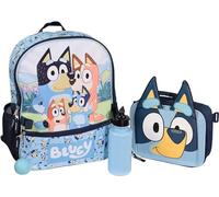 AI ACCESSORY INNOVATIONS 5 PC Backpack Set, Girls & Boys School Bag 16” with Front Zip Pocket, Bluey, L, Classic