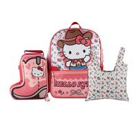 AI ACCESSORY INNOVATIONS 5 PC Backpack Set, Girls & Boys School Bag 16” with Front Zip Pocket, Hello Kitty Cowgirl, Standard, Character