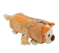 AI ACCESSORY INNOVATIONS Bingo Soft Plush Multi-Function Storage Case, Bluey Plush Bag Charm with 3D Features, Orange