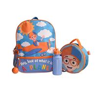 AI ACCESSORY INNOVATIONS Blippi Girls & Boys Toddler 4 Piece Backpack Set, Kids School Travel Bag with Front Zip Pocket, Mesh Side Pockets, Insulated Lunch Box, Water Bottle, L, Blippi Backpack Set