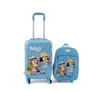 AI Accessory Innovations Bluey Kids Luggage and Backpack Set - 18" Wheeled Suitcase, 13.75" Backpack, Bluey Set