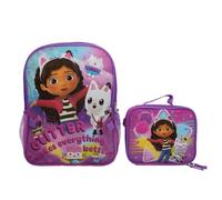 AI Accessory Innovations Gabby's Dollhouse 2 Piece Backpack Set, Pre-School Girls 16" Travel Bag, Pink
