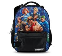 AI ACCESSORY INNOVATIONS Kids All Over Print School Bag with Sonic & Minecraft Characters for Kids & Adults, One Piece Backpack for Boys & Girls, School Bag Featuring Monkey D. Luffy and the Straw