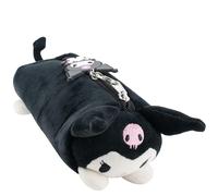 AI ACCESSORY INNOVATIONS Kuromi Soft Plush Multi-Function Storage Case, Hello Kitty Plush Bag Charm with 3D Features, Black