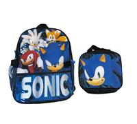 AI ACCESSORY INNOVATIONS Sonic the Hedgehog Backpack and Lunch Bag Set - 2-Piece School Set for Kids - Durable Backpack with Insulated Detachable Lunch Box - Sonic Character Design for Boys & Girls