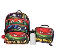 AI ACCESSORY INNOVATIONS Teenage Mutant Ninja Turtles 4 Piece Backpack Set, Kids 16" School Bag with Front Zip Pocket, TMNT Travel Bag