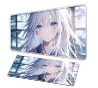 AI Anime Girl Mouse Pad, Cute Girl Game Keyboard Pad, Anime MousePad XXL 3 mm Rubber Anti Slip Base Smooth Surface - Suitable for Home OfficeMouse Pad (70 × 30 × 0.3 cm)
