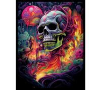 Ai Armor MTG Psychedelic Skull 100ct Matte TCG Card Sleeves, Acid & PVC Free, Black Border & Inside, Commander/Modern/Legacy/Historic/Standard/Pioneer/Vintage/Casual