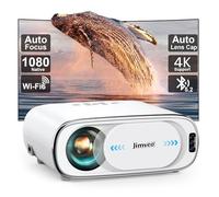 [AI Auto Focus+Auto Lens Cap]Outdoor-Projector 4K with WiFi 6 and Bluetooth:Upgrade 850 ANSI Native 1080P Jimveo Portable Projector, Auto 6D Keystone&Zoom,Home LED Movie Projector for Outdoor/Home Use