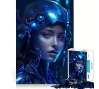 AI Beutiful Girl Jigsaw Puzzles for Adults1000 Pieces Serene Game Home Fun Pattern Build Xmas Idea (38x52cm)
