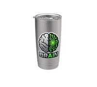 AI Brain Artificial Intelligence Engineer Specialist Coder Stainless Steel Insulated Tumbler