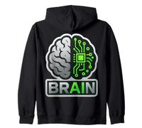 AI Brain Artificial Intelligence Engineer Specialist Coder Zip Hoodie