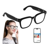 AI Camera Smart Glasses Bluetooth, 500W HD Pixels Camera Hands-Free Recording, Audio, Voice Assistant and Object Recognition, Desk Assistant with ENC Noise Reduction white