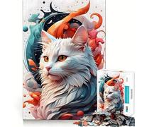 Ai Cat Or Vector Cat 1000 Piece Jigsaw Puzzles for Adults Teenagers Recall Boost Tight Cut Real Challenge Art Display (50x75cm)