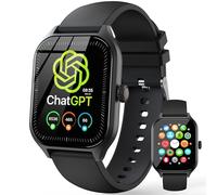 AI ChatGPT Translation Smart Watch for Women, Fitness Watch with Bluetooth Call, AMOLED Display Fitness Tracker, Titanium Alloy IP68 Waterproof, Multi-Sport Modes, Compatible with Android & iOS,Black