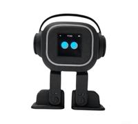 AI Companions Robot with Emotional Interaction, Singing and Dancing Features, Voice Control Chatbot for All Ages, Expressive Emojis Communication(Black)