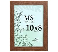 AI Decor 10x8 Inch Dark Oak Picture Frames (25.4x20.3 cm) Poster Frame - Clear Acrylic Display Poster MDF Wooden Portrait/Panoramic - Flat Wall Mount Hang Hooks & Free Tabletop Stand