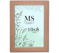 AI Decor 10x8 Inch Oak Picture Frames (25.4x20.3 cm) Poster Frame - Clear Acrylic Display Poster MDF Wooden Portrait/Panoramic - Flat Wall Mount Hang Hooks & Free Tabletop Stand