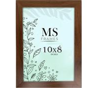 AI Decor 10x8 Inch Walnut Picture Frames (25.4x20.3 cm) Poster Frame - Clear Acrylic Display Poster MDF Wooden Portrait/Panoramic - Flat Wall Mount Hang Hooks & Free Tabletop Stand