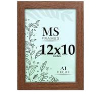 AI Decor 12x10 Inch Dark Oak Picture Frames (30.5x25.4 cm) Poster Frame - Clear Acrylic Display Poster MDF Wooden Portrait/Panoramic - Flat Wall Mount Hang Hooks & Free Tabletop Stand