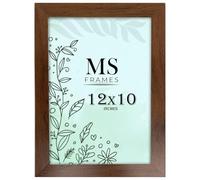 AI Decor 12x10 Inch Walnut Picture Frames (30.5x25.4 cm) Poster Frame - Clear Acrylic Display Poster MDF Wooden Portrait/Panoramic - Flat Wall Mount Hang Hooks & Free Tabletop Stand
