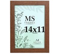 AI Decor 14x11 Inch Dark Oak Picture Frames (35.6x27.9 cm) Poster Frame - Clear Acrylic Display Picture Frame MDF Wooden Portrait/Panoramic - Flat Wall Mount Hang Hooks