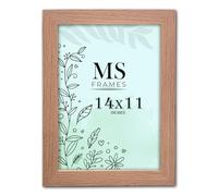 AI Decor 14x11 Inch Oak Picture Frames (35.6x27.9 cm) Poster Frame - Clear Acrylic Display Picture Frame MDF Wooden Portrait/Panoramic - Flat Wall Mount Hang Hooks