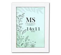 AI Decor 14x11 Inch White Picture Frames (35.6x27.9 cm) Poster Frame - Clear Acrylic Display Picture Frame MDF Wooden Portrait/Panoramic - Flat Wall Mount Hang Hooks