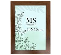 AI Decor 40x50 cm Walnut Picture Frames (15.7x19.7 Inch) Poster Frame - Clear Acrylic Display Picture Frame MDF Wooden Portrait/Panoramic - Flat Wall Mount Hang Hooks