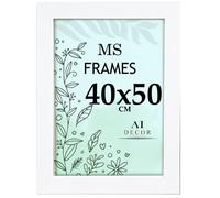 AI Decor 40x50 cm White Picture Frames (15.7x19.7 Inch) Poster Frame - Clear Acrylic Display Picture Frame MDF Wooden Portrait/Panoramic - Flat Wall Mount Hang Hooks
